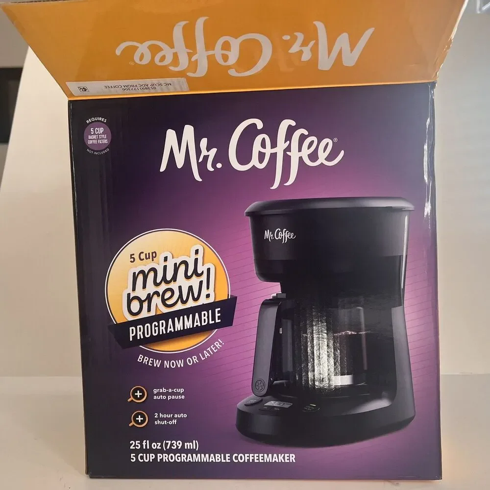 Mr Coffee/Mini Brew Programmable 5 Cup Drip Coffee Maker Brewer #BVMC-PCO5BL4
